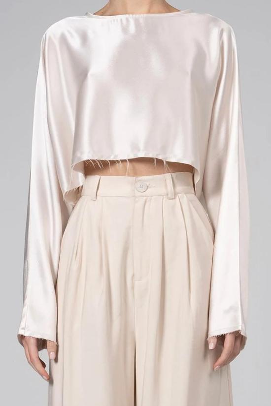  논살란트 레이블 민소매 티셔츠 논차란트 라벨 에밀리아 크롭탑 샴페인 - NONCHALANT LABEL