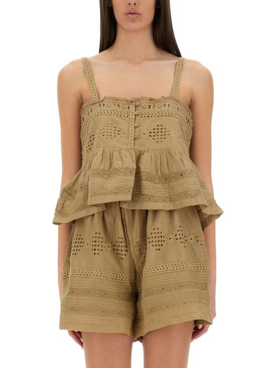 25SS 이자벨마랑에뚜왈 민소매 티셔츠 HT0542FA C1J15E67LK GREEN