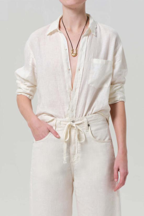  시티즌 오브 휴머니티 셔츠 시민의 인류 케일라 슈렁큰 셔츠 바닐라 - CITIZEN OF HUMANITY