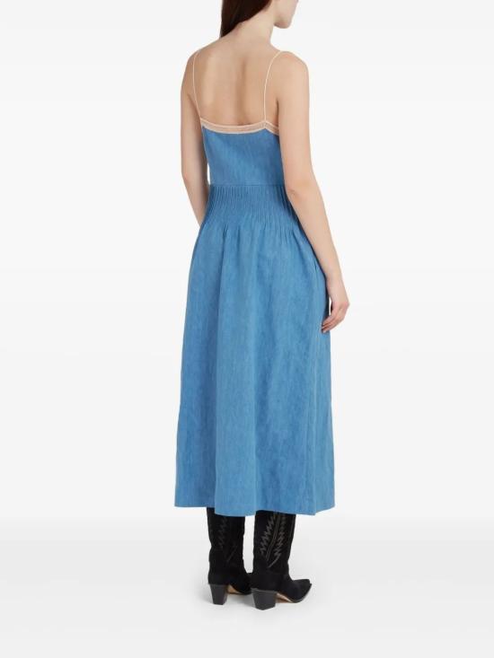 25SS 가브리엘라허스트 미디 원피스 3254282T120W02LBD AZUL - GABRIELA HEARST