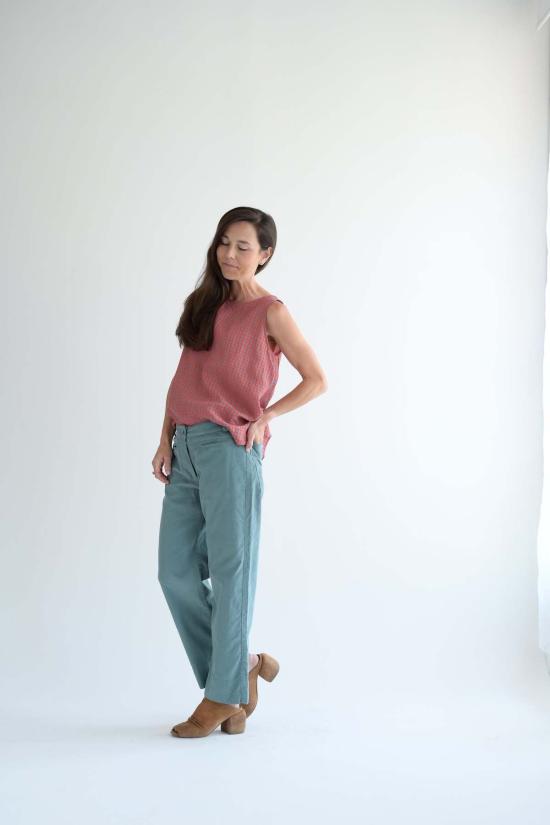  Hazel Brown Collection 스트레이트 팬츠 헤이즐 브라운 컬렉션 코드 팬츠 블루 - OTHER BRANDS