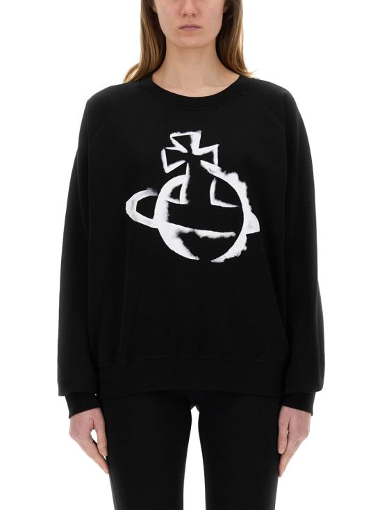 25SS 비비안웨스트우드 후드 티셔츠 3I01000Z J006ON401 BLACK