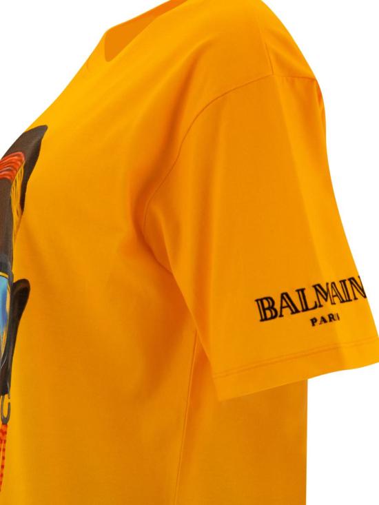 24FW 발망 반팔 티셔츠 DFAEG110GD90AAA YELLOW - BALMAIN