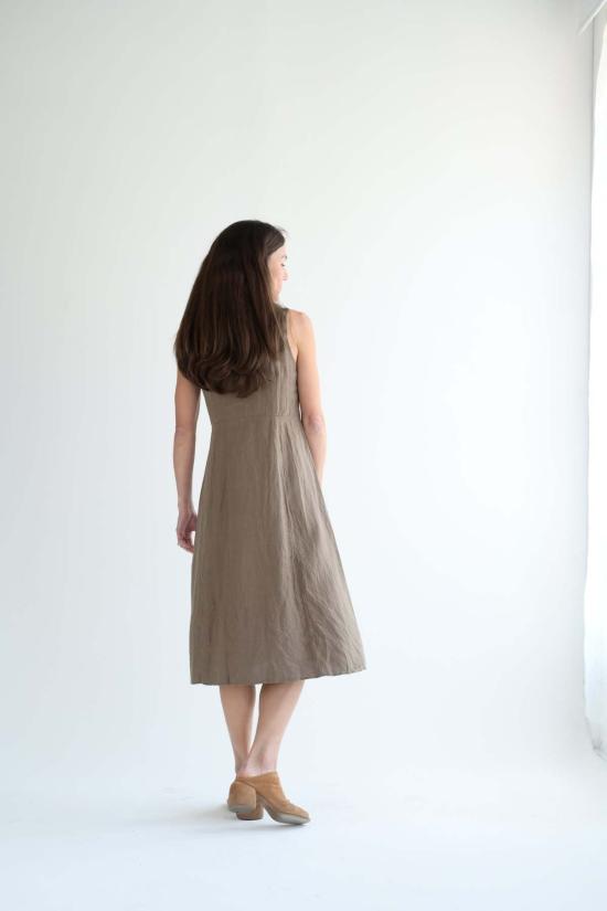  Hazel Brown Collection 미디 원피스 헤이즐 브라운 컬렉션 리넨 팜 드레스 브라운 - OTHER BRANDS