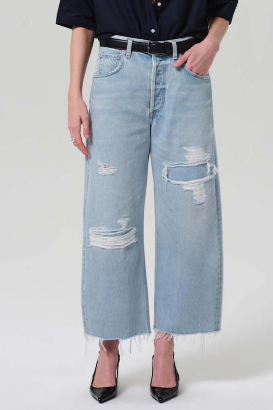  시티즌 오브 휴머니티 데님 팬츠 인류의 시민 아일라 로우 헴 크롭 진 바케로 - CITIZEN OF HUMANITY