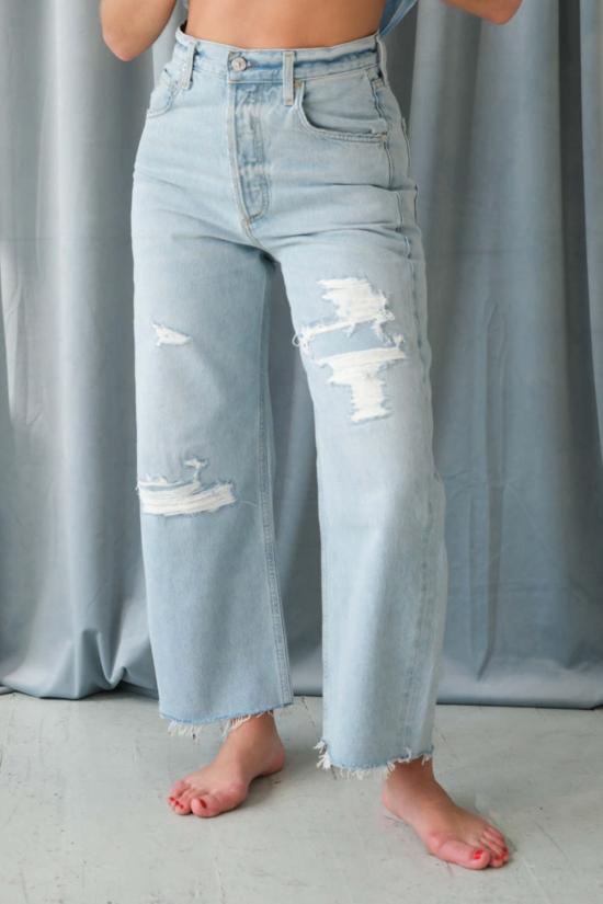  시티즌 오브 휴머니티 데님 팬츠 인류의 시민 아일라 로우 헴 크롭 진 바케로