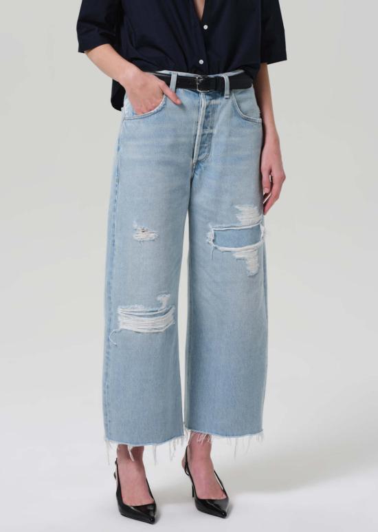  시티즌 오브 휴머니티 데님 팬츠 인류의 시민 아일라 로우 헴 크롭 진 바케로 - CITIZEN OF HUMANITY