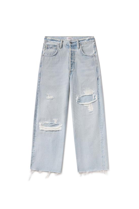  시티즌 오브 휴머니티 데님 팬츠 인류의 시민 아일라 로우 헴 크롭 진 바케로 - CITIZEN OF HUMANITY