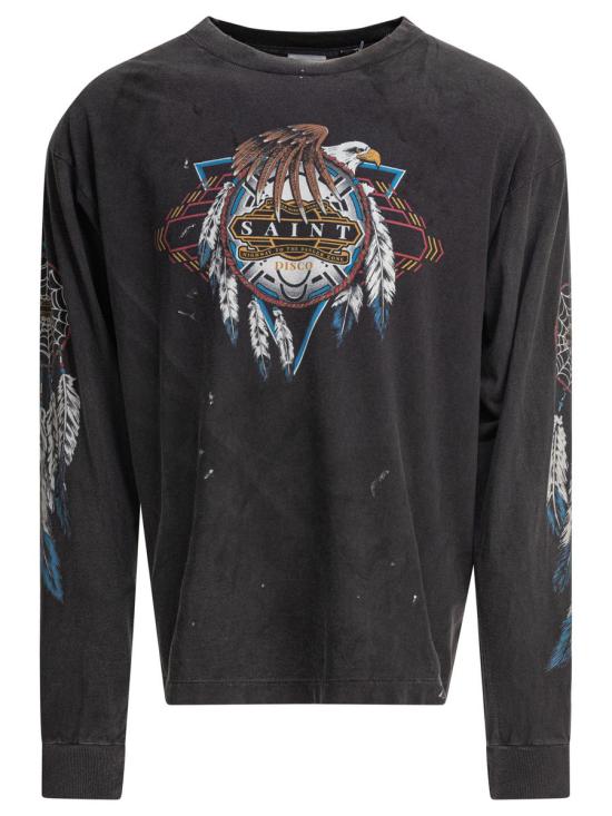 25SS 세인트 미카엘 긴팔 티셔츠 SM HR8 0000 C40BK Black