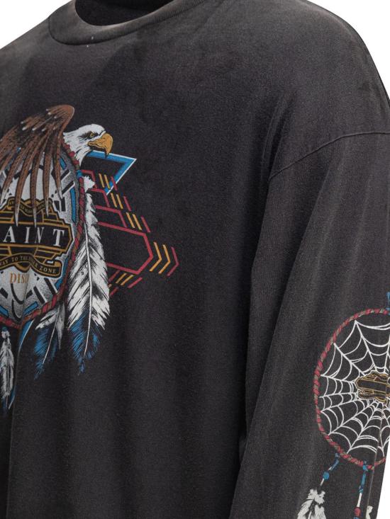 25SS 세인트 미카엘 긴팔 티셔츠 SM HR8 0000 C40BK Black - SAINT MXXXXXX