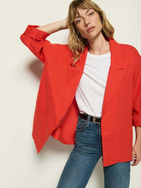  네이션 리미티드 수트 자켓 베아트리스 블레이저 오로라 레드 - NATION LTD