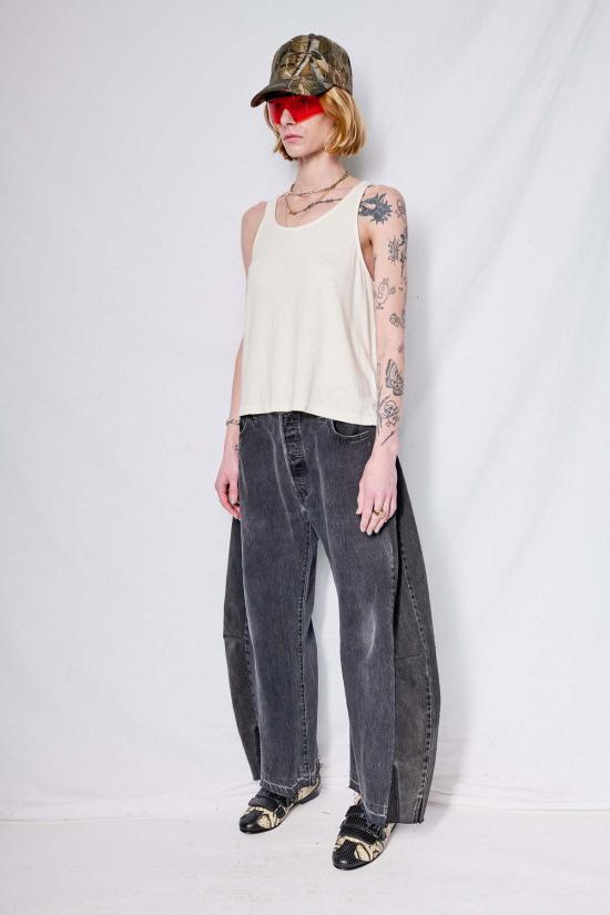  영메이븐 민소매 티셔츠 융마벤 크롭드 탱크 - JUNGMAVEN