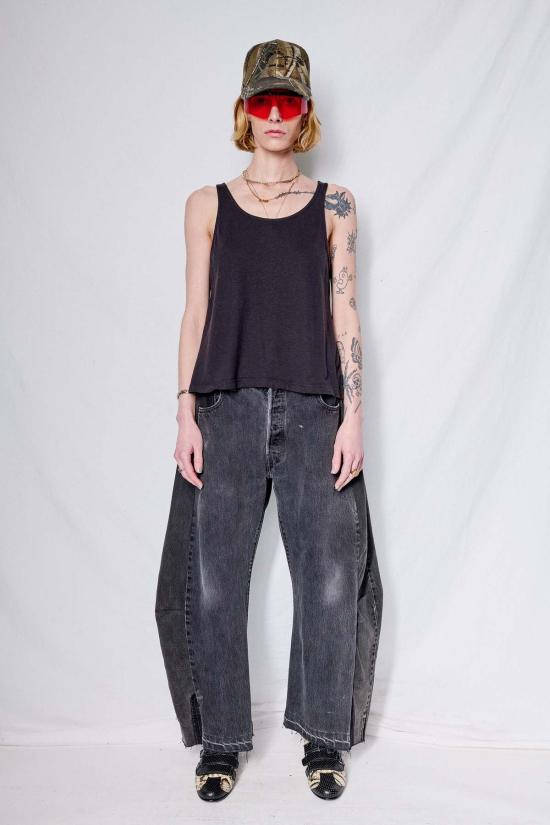  영메이븐 민소매 티셔츠 융마벤 크롭드 탱크 - JUNGMAVEN