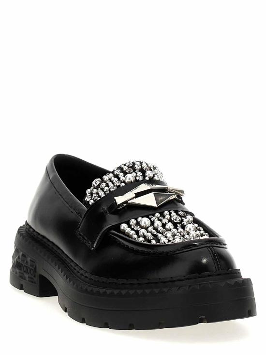 25SS 지미추 로퍼 MARLOWDIAMONDFJWVBLACKCRYSTAL Black - JIMMY CHOO