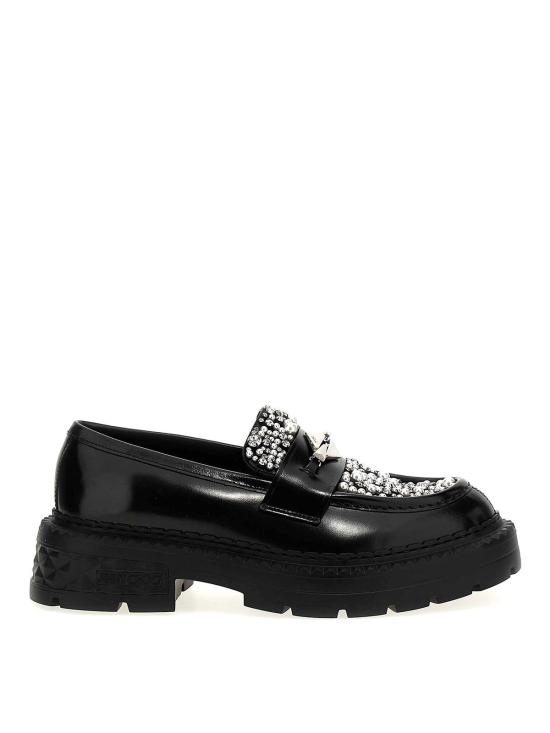 25SS 지미추 로퍼 MARLOWDIAMONDFJWVBLACKCRYSTAL Black