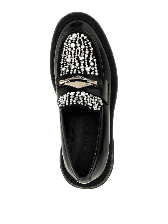 25SS 지미추 로퍼 MARLOWDIAMONDFJWVBLACKCRYSTAL Black - JIMMY CHOO