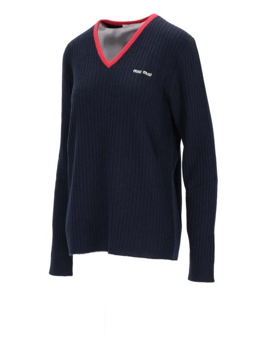  미우미우 긴팔 티셔츠 MMLA33SOOO1580F059F Blue - MIU MIU