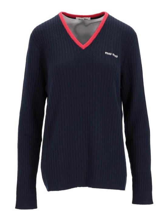  미우미우 긴팔 티셔츠 MMLA33SOOO1580F059F Blue