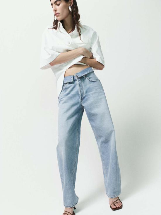  에이골디 데님 팬츠 아골드 에코 테이퍼 진 실러블 페일 빈티지 인디고 - AGOLDE