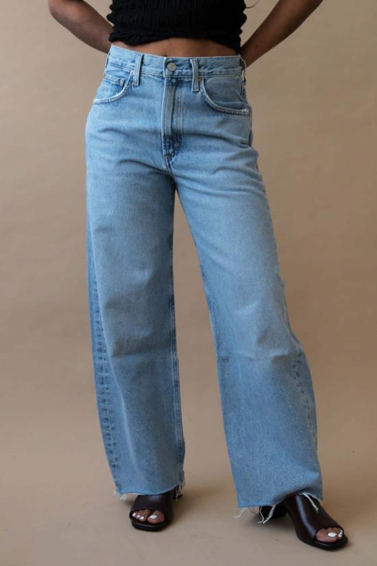  에이골디 데님 팬츠 아골드 로우 커브 프레이 진 포스