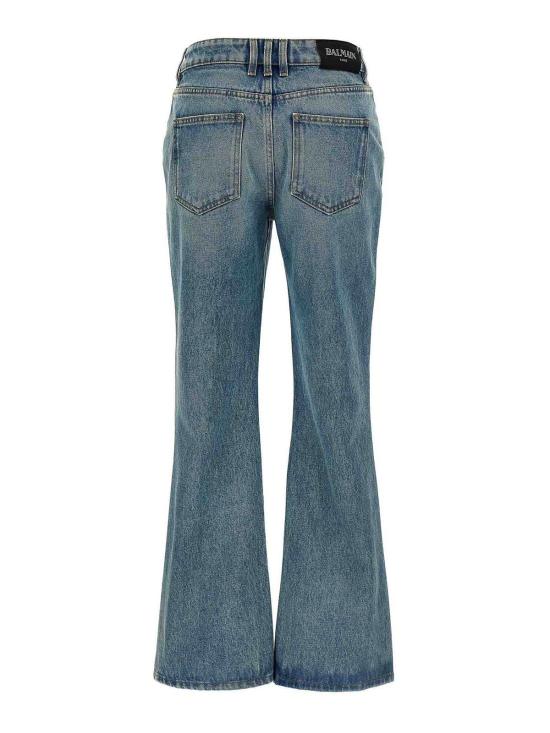  발망 스트레이트 팬츠 EF1MJ130DF246FF Blue - BALMAIN
