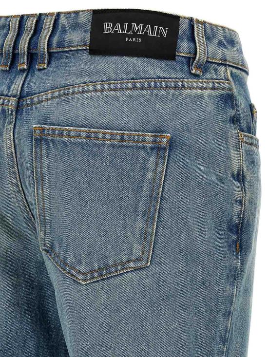 발망 스트레이트 팬츠 EF1MJ130DF246FF Blue - BALMAIN