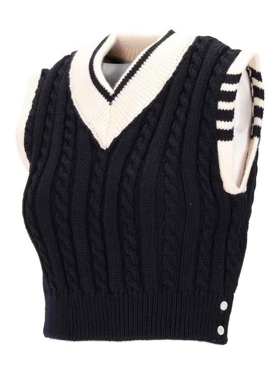  톰브라운 베스트 FKV205AY1024415 Dark Blue - THOM BROWNE