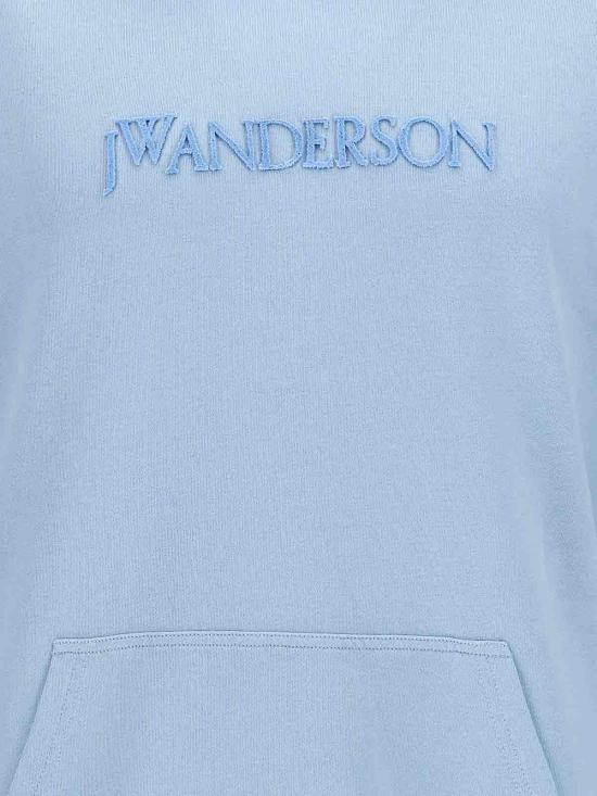  JW앤더슨 로고 패치 포켓 후드 티셔츠  JW0214PG1632806 Blue - JW ANDERSON
