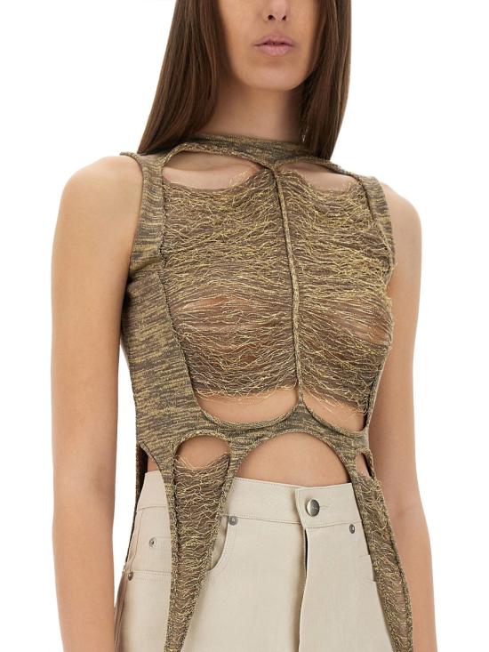 25SS 릭 오웬스 민소매 티셔츠 RO01E7615 KGRIDG02 GOLD - RICK OWENS