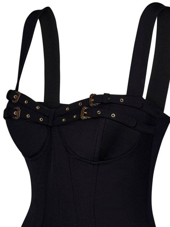 24FW 베르사체 미디 원피스 77HAO935N0394899 Black - VERSACE