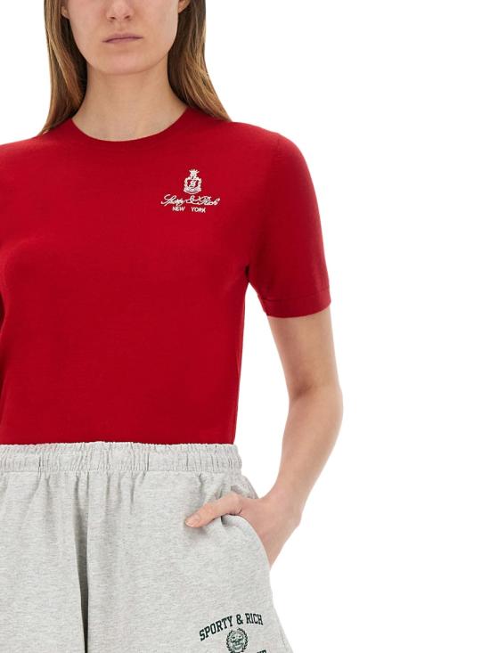 25SS 스포티앤리치 반팔 티셔츠 TO078606205RE15 182 RED - SPORTY & RICH