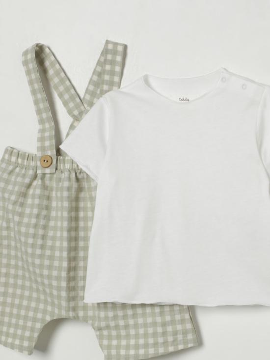 25SS [키즈] 테디 앤 미노우 오버롤 E25CP066C3159 519 Green - TEDDY & MINOU