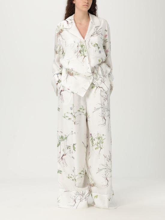 25SS 에르뎀 팔라초 팬츠 VC25TR5WBFST BOTANICAL GARDEN WHITE Yellow Cream - ERDEM