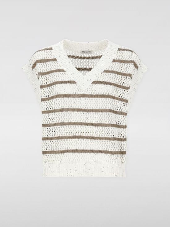 25SS 브루넬로 쿠치넬리 베스트 MC0558902 C0W29 Ivory - BRUNELLO CUCINELLI