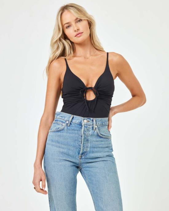  엘스페이스 원피스 수영복 LSpace 파이퍼  블랙 - L SPACE