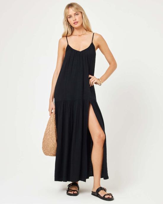  엘스페이스 롱 원피스 MALDR25 BLACK