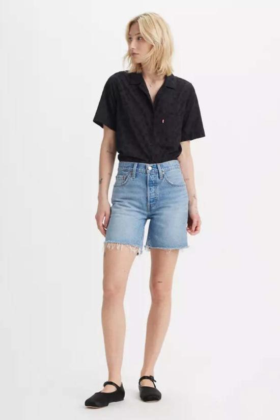  리바이스 데님 숏팬츠 501 미드 사이 숏 반바지 데님 - LEVI'S