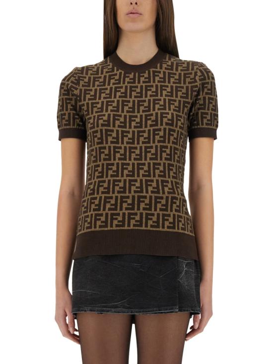 25SS 펜디 반팔 티셔츠 FZXC72 ASJTF0GGE BROWN