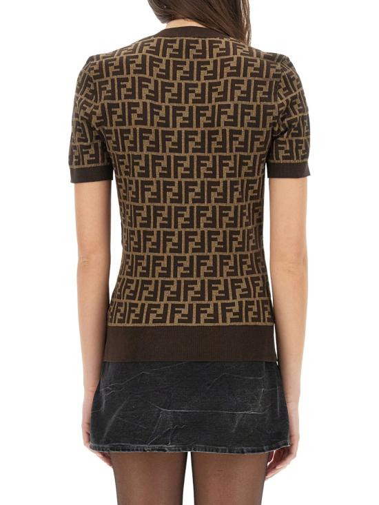 25SS 펜디 반팔 티셔츠 FZXC72 ASJTF0GGE BROWN - FENDI