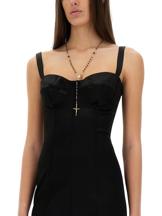 25SS 돌체앤가바나 미디 원피스 F6DIHT FURADN0000 BLACK - DOLCE & GABBANA