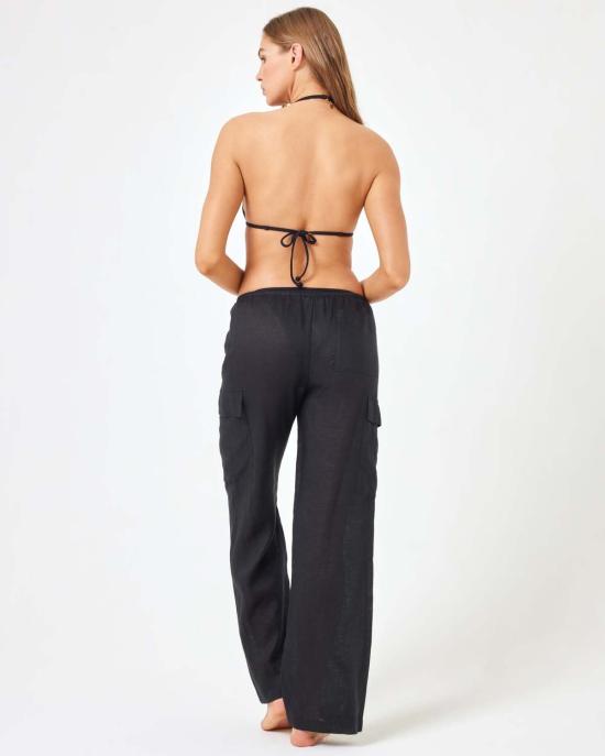  엘스페이스 스트레이트 팬츠 LSpace 선다운 카고 팬츠 블랙 - L SPACE