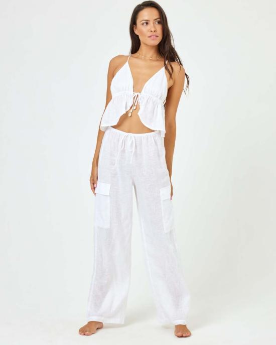  엘스페이스 팔라초 팬츠 LSpace 선다운 카고  화이트 - L SPACE