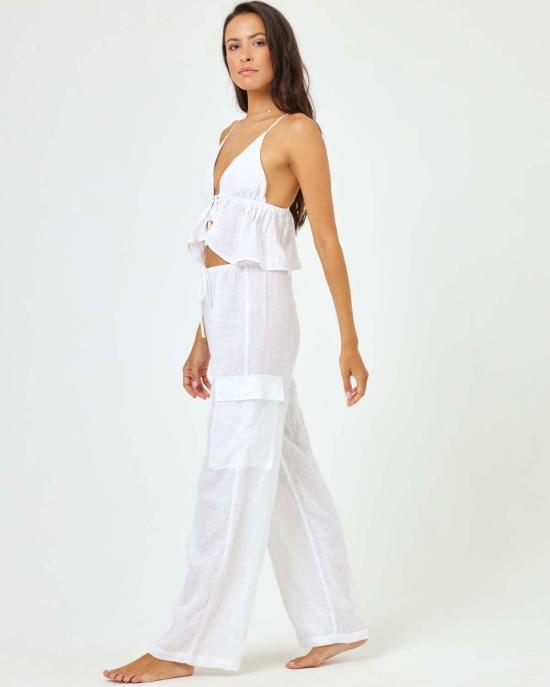  엘스페이스 팔라초 팬츠 LSpace 선다운 카고  화이트 - L SPACE