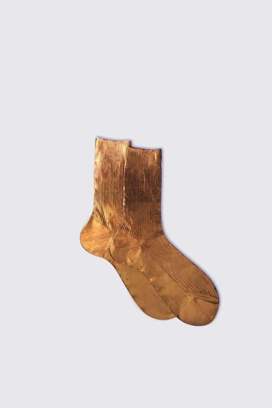  마리아 라 로사 양말 리브드 라미네이티드 삭스 브라운