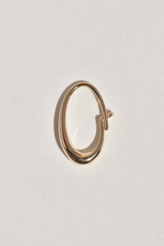  Leigh Miller 이어링 리 밀러 14k 옐로우 골드 미디엄 오벌 셈프레 후프 귀걸이