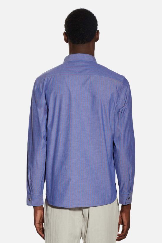  Blue&Cream 긴팔 셔츠 블루&크림 가브리 팝 오버  네이비/와인 스트라이프 - BLUE&CREAM