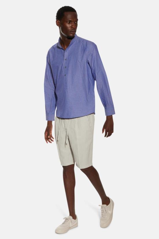  Blue&Cream 긴팔 셔츠 블루&크림 가브리 팝 오버  네이비/와인 스트라이프 - BLUE&CREAM