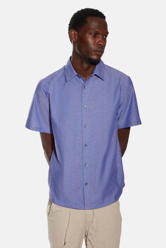  Blue&Cream 반팔 셔츠 블루&크림 제이크 SS  네이비/와인 스트라이프