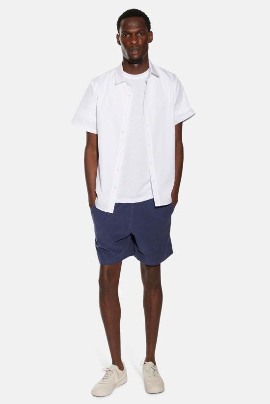  블루&크림 숏팬츠 밀라노 파인 코드 반바지 - BLUE&CREAM