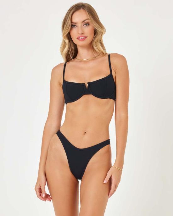  엘스페이스 비키니 수영복 LSpace 헌터 비키니 탑 블랙 - L SPACE